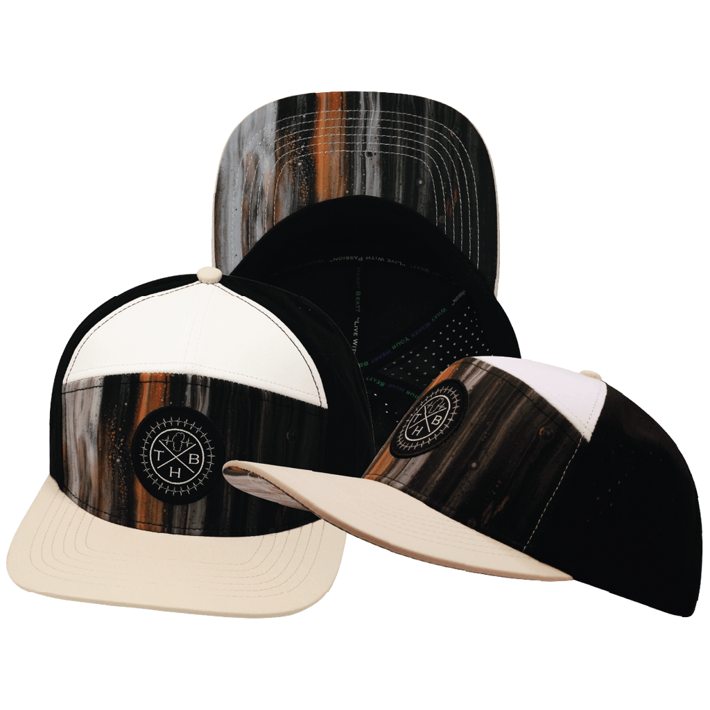 **YOUTH** Color Vibes Hat - Flat Bill - Mystic Tree - Cream / White / Black - Laser Mesh