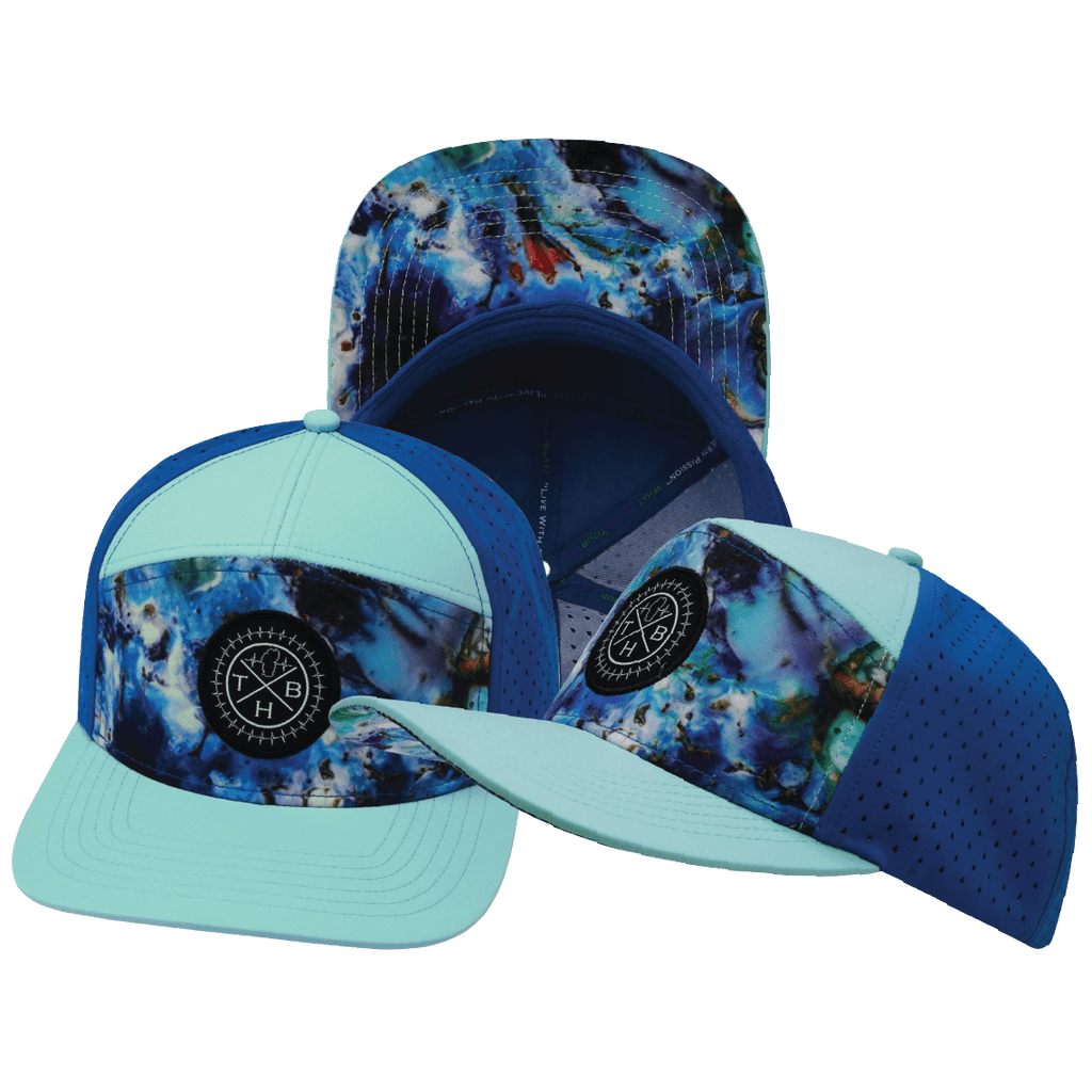 **YOUTH** Color Vibes Hat - Flat Bill - Nebula - Mint / Blue - Laser Mesh