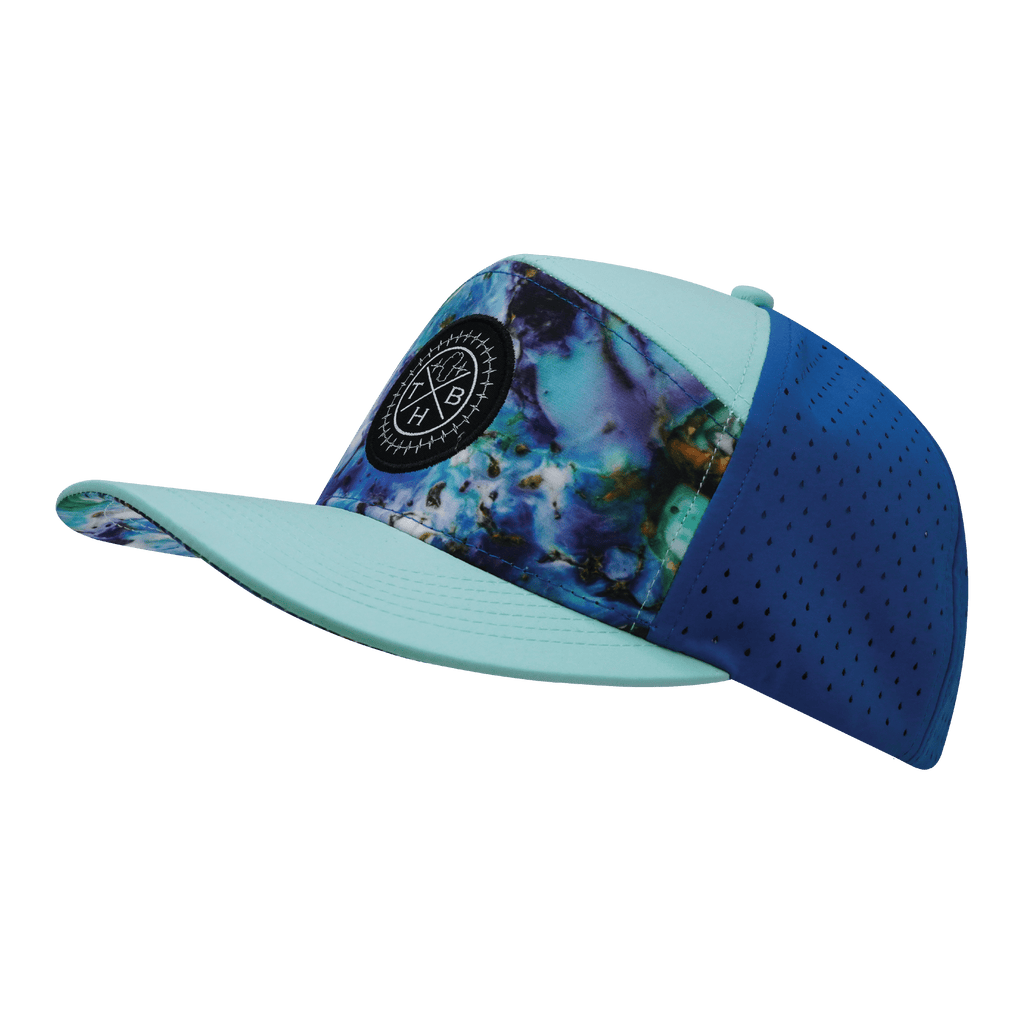 **YOUTH** Color Vibes Hat - Flat Bill - Nebula - Mint / Blue - Laser Mesh
