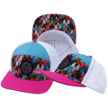 **YOUTH** Color Vibes Hat - Flat Bill - Neon Peaks - Neon Pink / Neon Green Blue / White - Laser Mesh