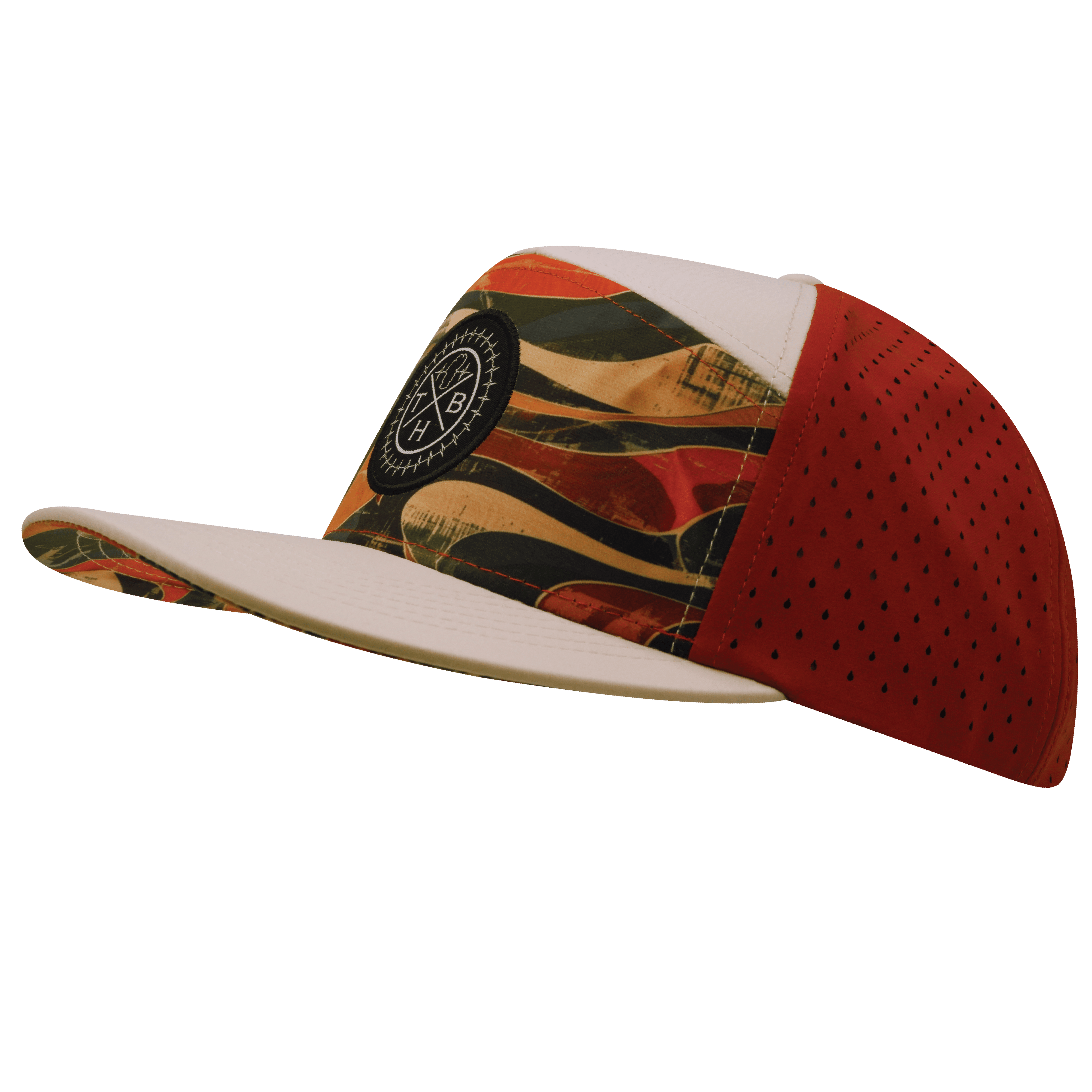 **YOUTH** Color Vibes Hat - Flat Bill - Rustic River - Cream / Red Rock - Laser Mesh
