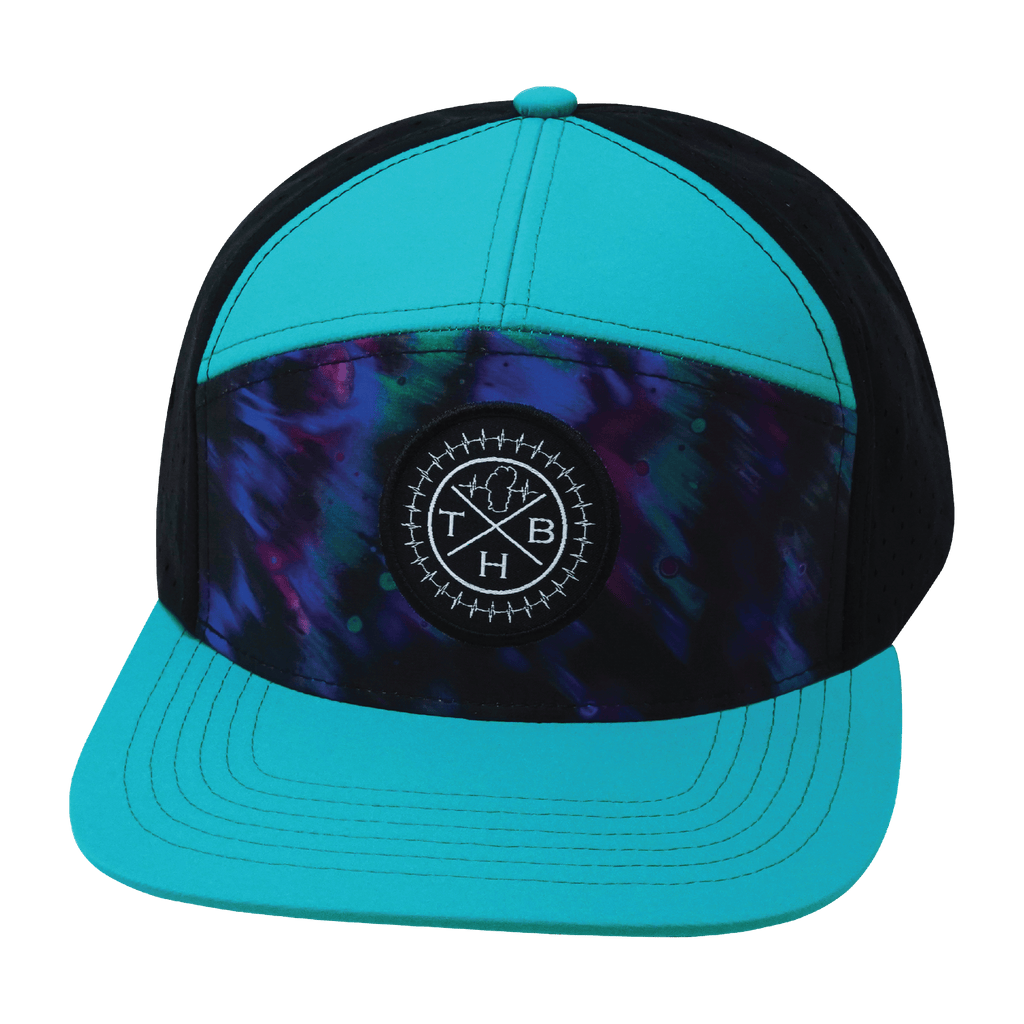 **YOUTH** Color Vibes Hat - Flat Bill - Space Dust - Neon Green Blue / Black - Laser Mesh