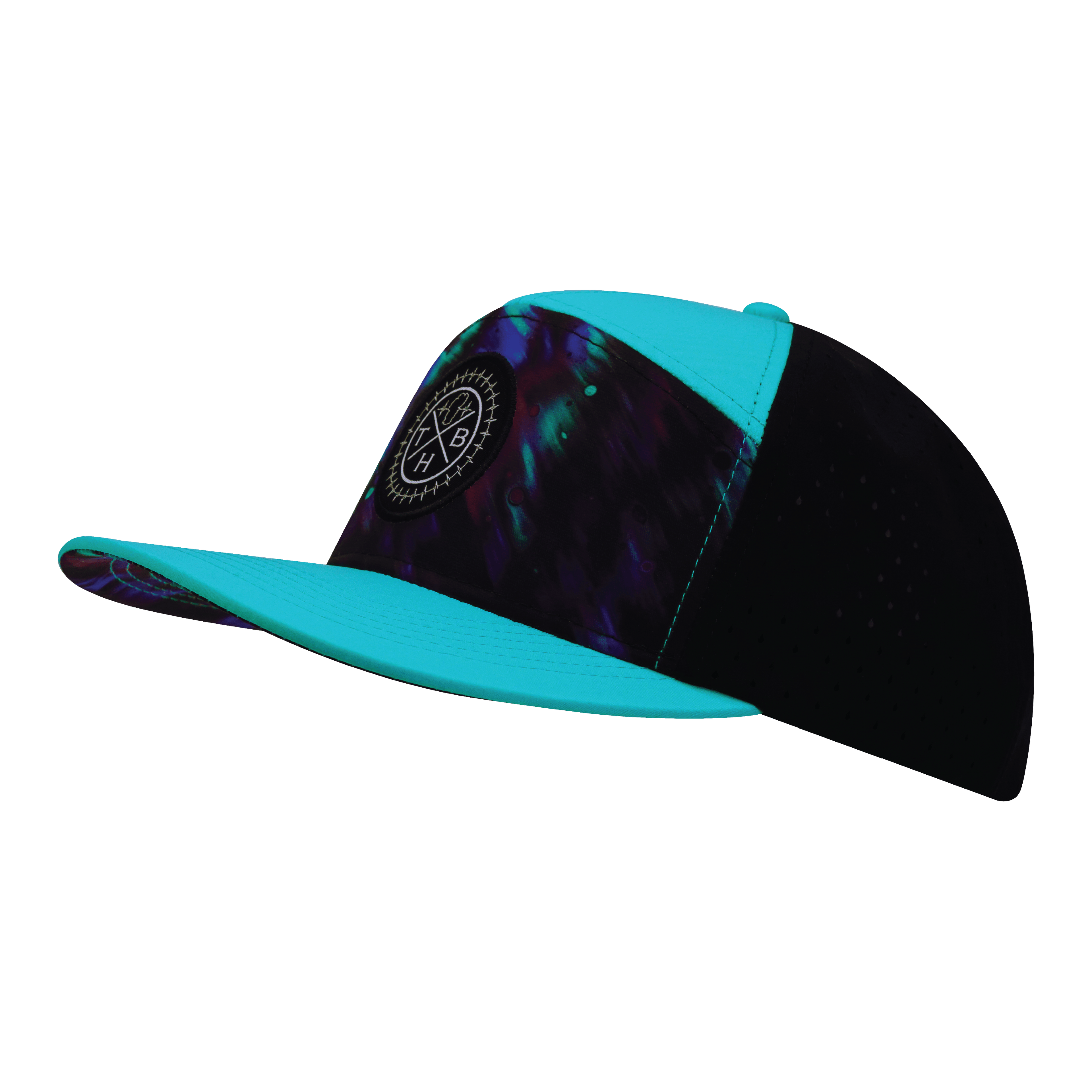 **YOUTH** Color Vibes Hat - Flat Bill - Space Dust - Neon Green Blue / Black - Laser Mesh