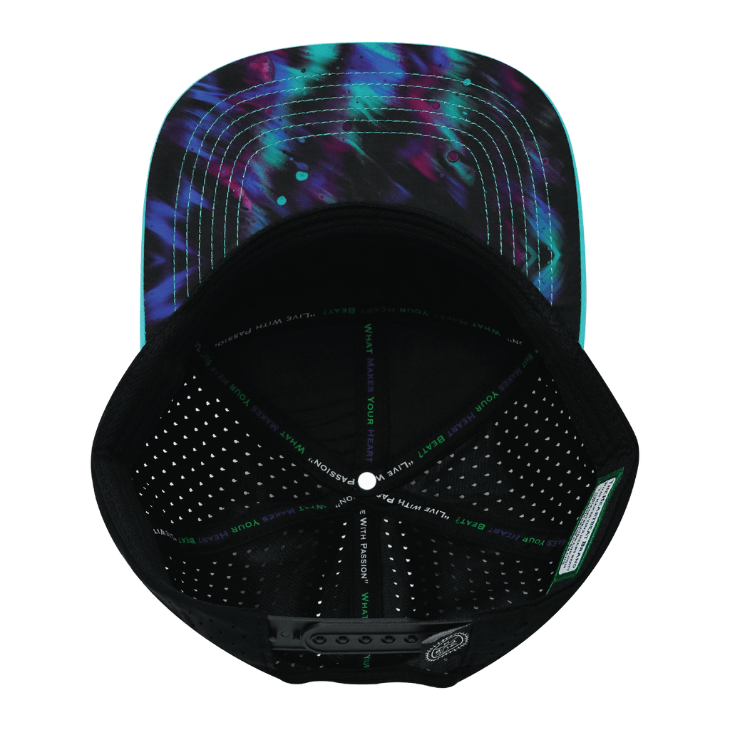**YOUTH** Color Vibes Hat - Flat Bill - Space Dust - Neon Green Blue / Black - Laser Mesh