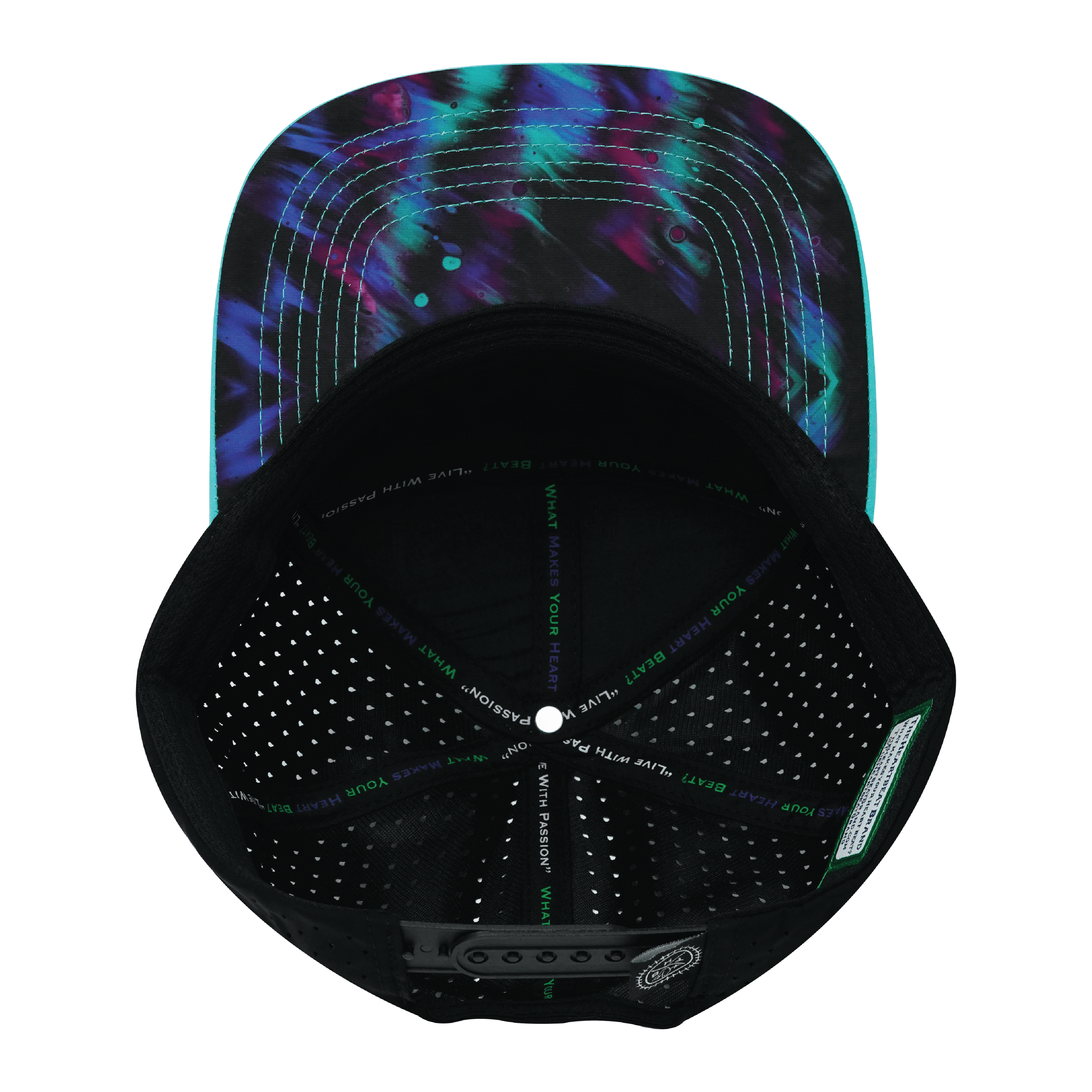 **YOUTH** Color Vibes Hat - Flat Bill - Space Dust - Neon Green Blue / Black - Laser Mesh