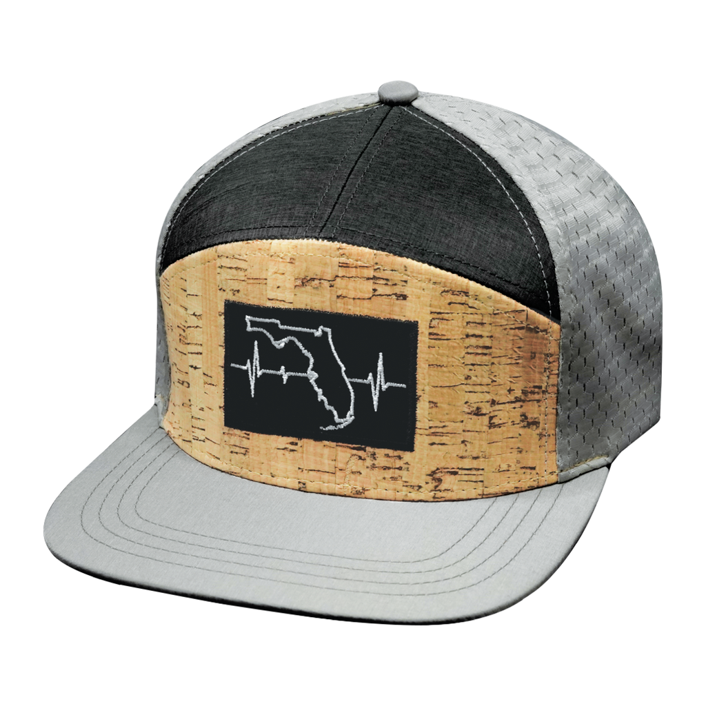 **YOUTH** Florida Hat - Flat Bill - Cork - Gray / Charcoal - Jersey Mesh