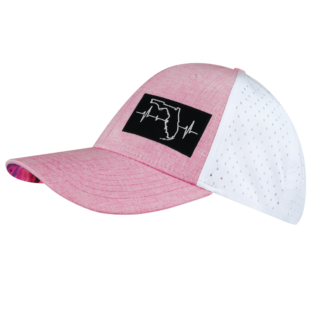 **YOUTH** Florida Hat - Low Profile - Ponytail - Pink / White - Laser Mesh