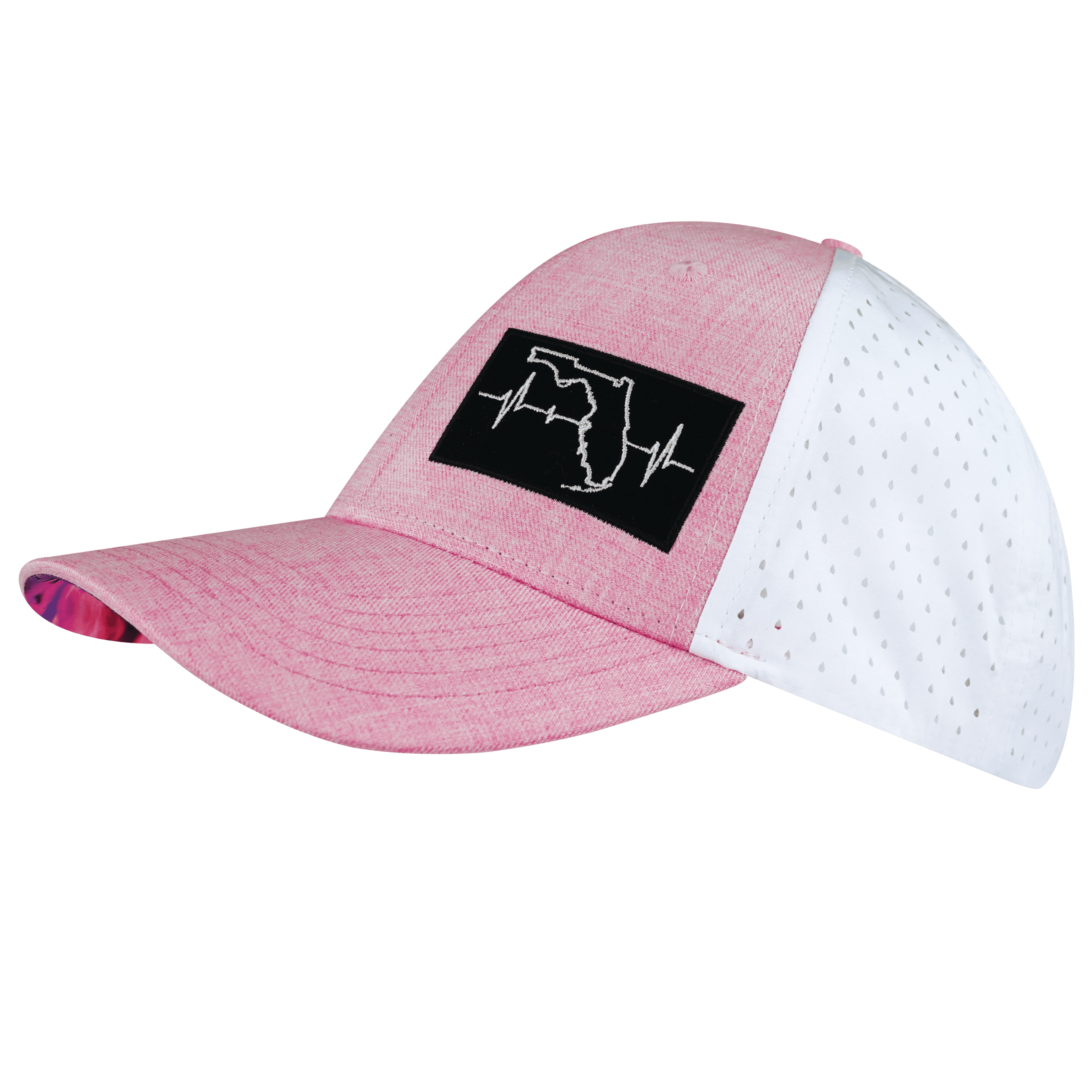 **YOUTH** Florida Hat - Low Profile - Ponytail - Pink / White - Laser Mesh
