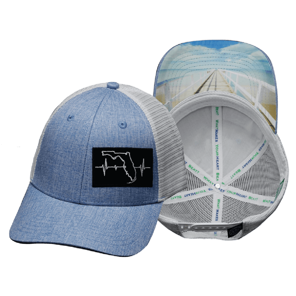 **YOUTH** Florida Hat - Low Profile - Light Blue / White - Trucker Mesh