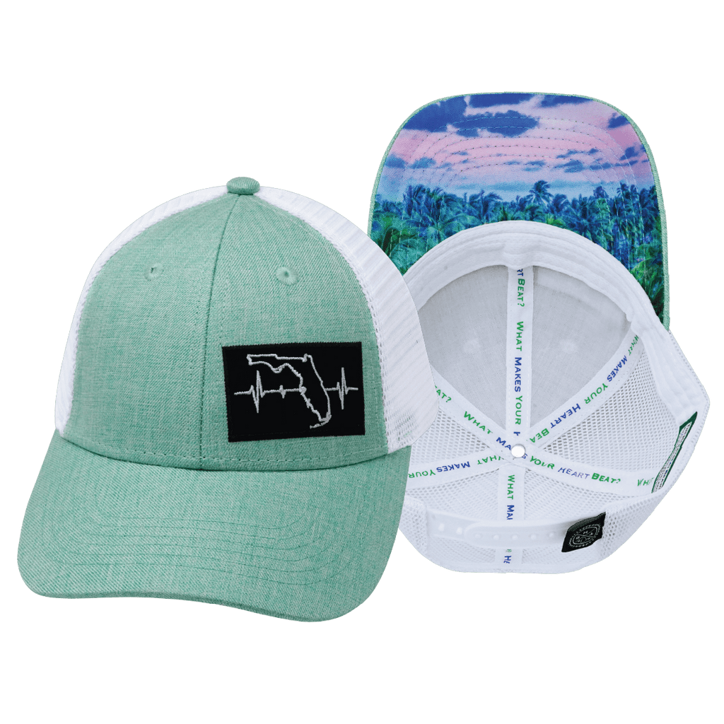 **YOUTH** Florida Hat - Low Profile - Teal / White - Trucker Mesh