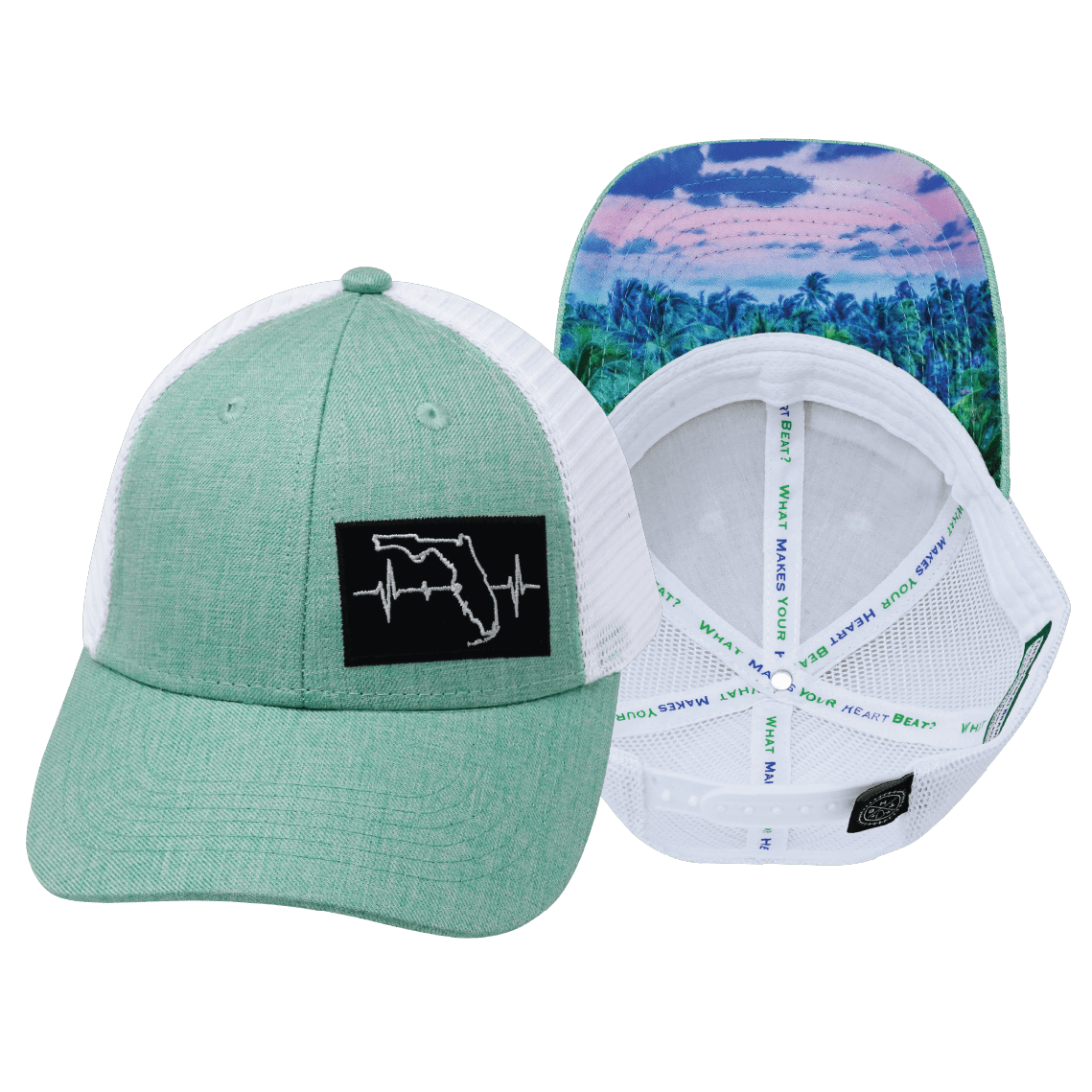 **YOUTH** Florida Hat - Low Profile - Teal / White - Trucker Mesh