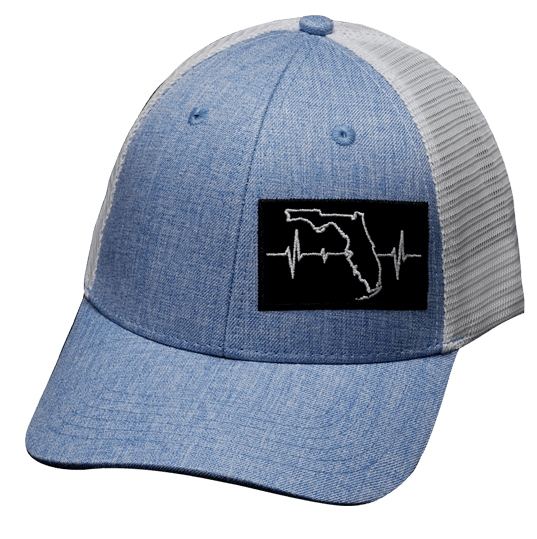 **YOUTH** Florida Hat - Low Profile - Light Blue / White - Trucker Mesh
