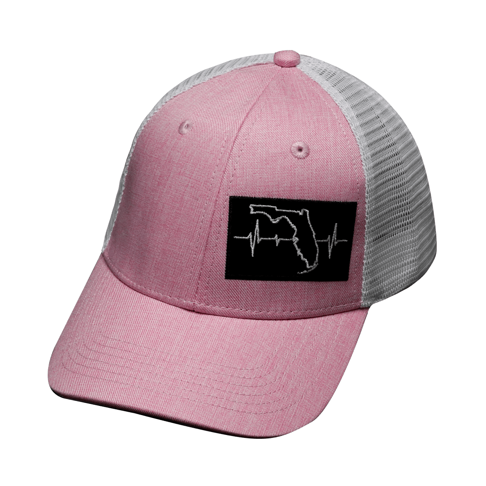 **YOUTH** Florida Hat - Low Profile - Pink / White - Trucker Mesh