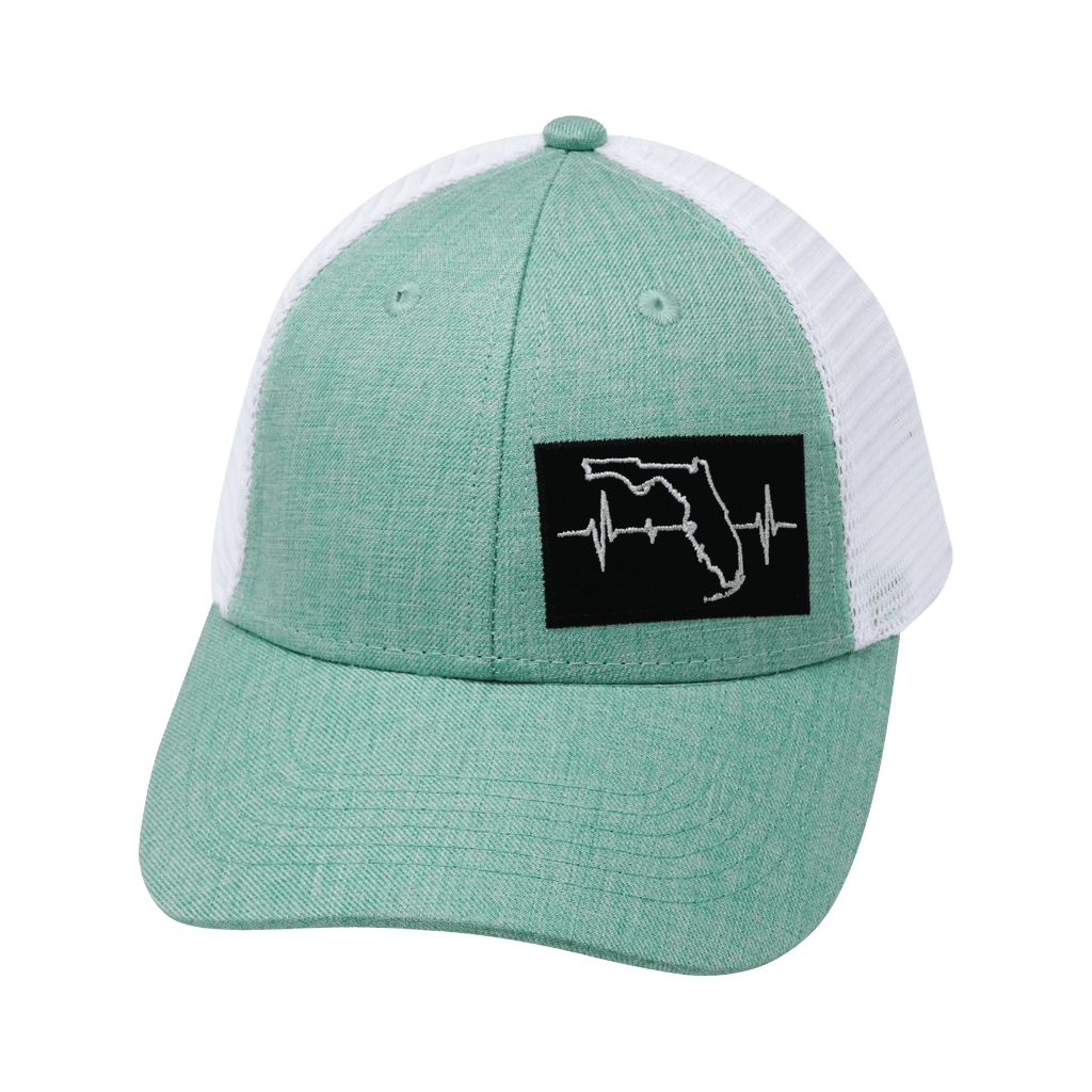 **YOUTH** Florida Hat - Low Profile - Teal / White - Trucker Mesh