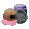 **YOUTH** Tahoe Hat - Baseball Hat Fit - Cork - Pink / Gray - Trucker Mesh