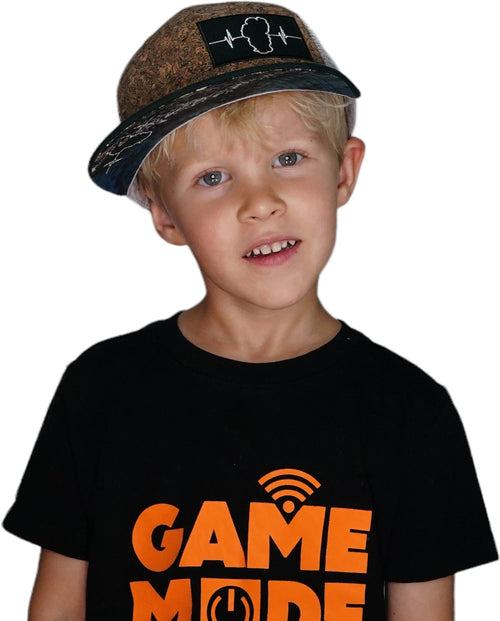 **YOUTH** Tahoe Hat - Baseball Hat Fit - Cork - Green / Gray - Trucker Mesh