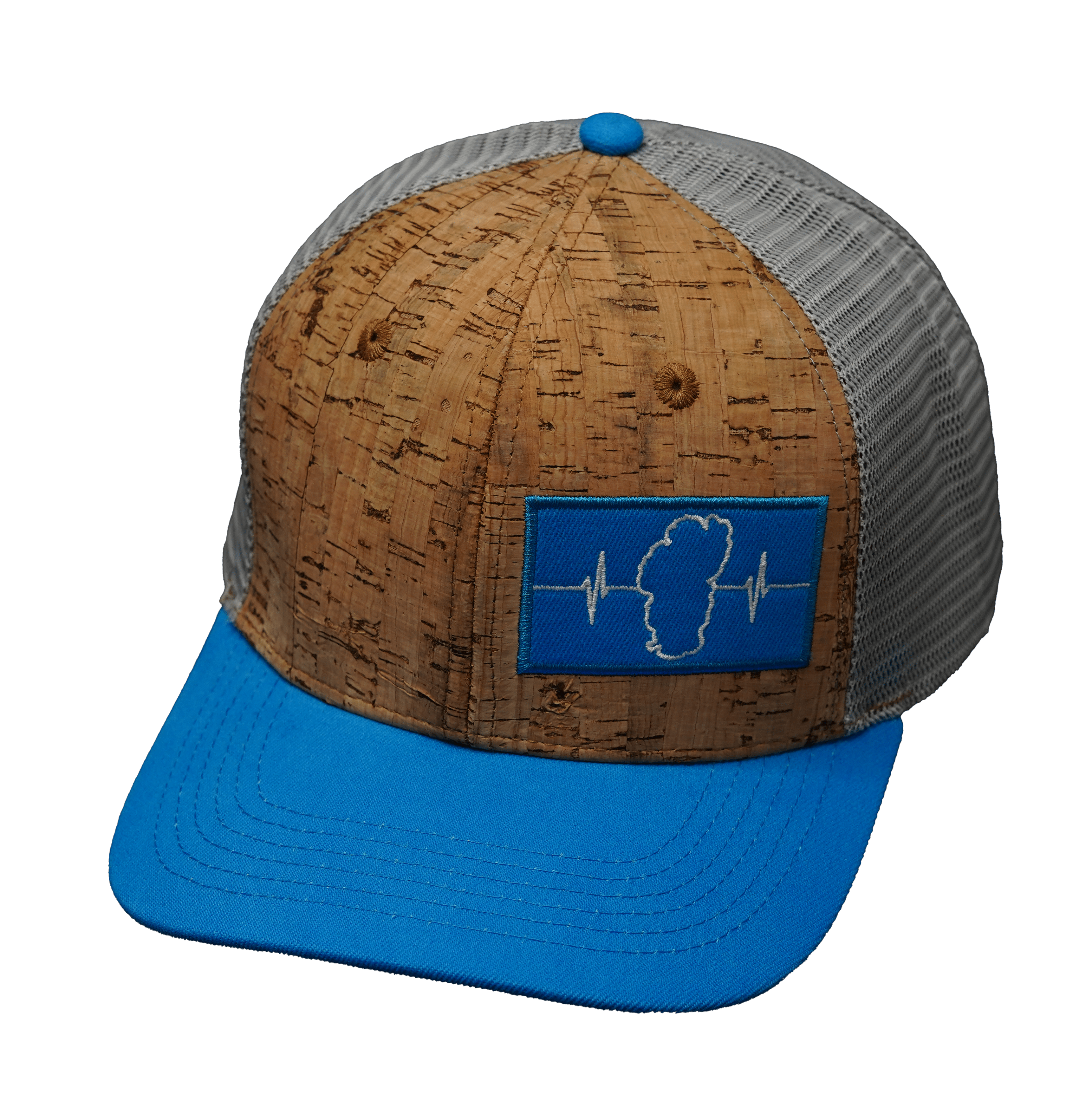 **YOUTH** Tahoe Hat - Baseball Hat Fit - Cork - Teal / Gray - Trucker Mesh